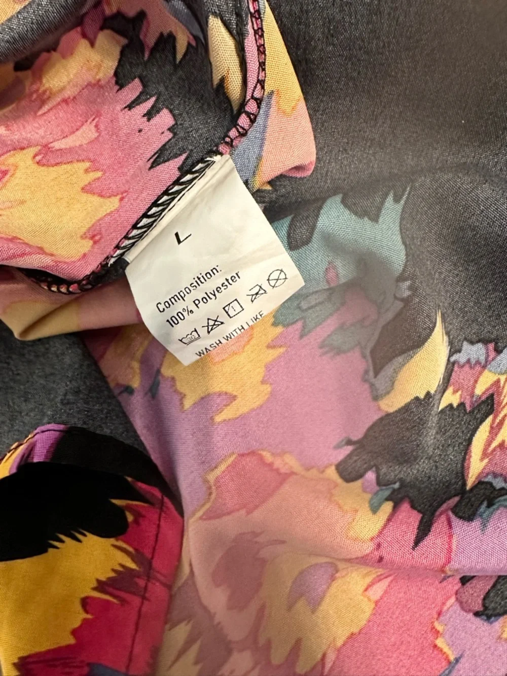 High-Waisted Abstract Floral Midi Skirt Size L - Picture 9 of 9